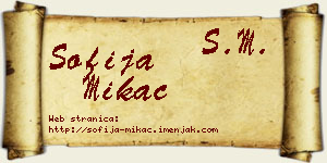 Sofija Mikać vizit kartica